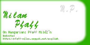 milan pfaff business card